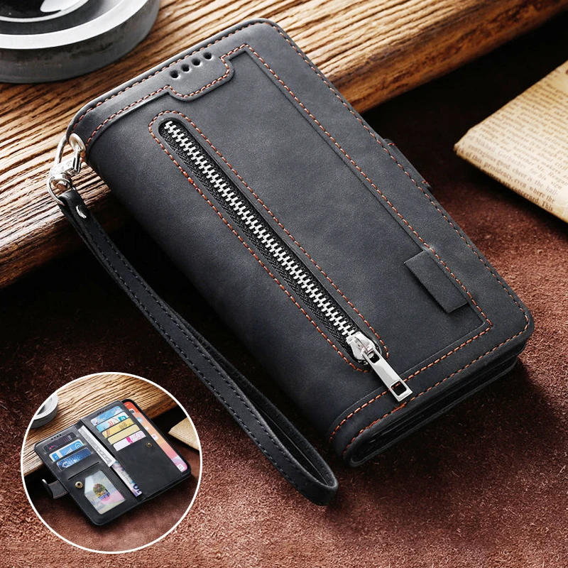 Чехол-кошелек для Samsung Galaxy Note 10 9 Plus A54 A34 A14 A04E A73 A53 A33 A13 A82 A72 A52 A32 A22 A71 A51 A41 A50 кожаный