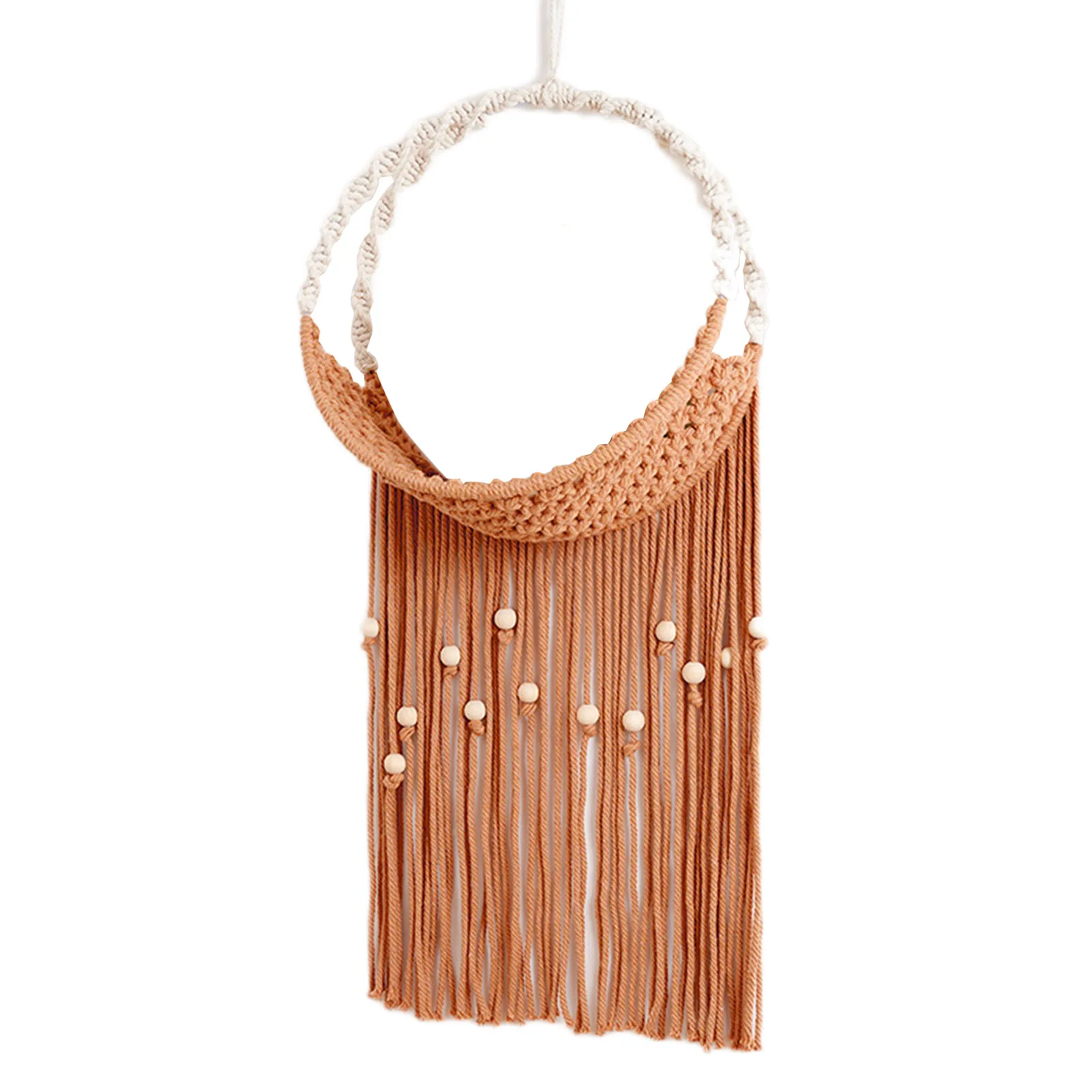 

Net Pocket Ornament Wall Mounted Wovening Chic Tassels for Boho Home Office