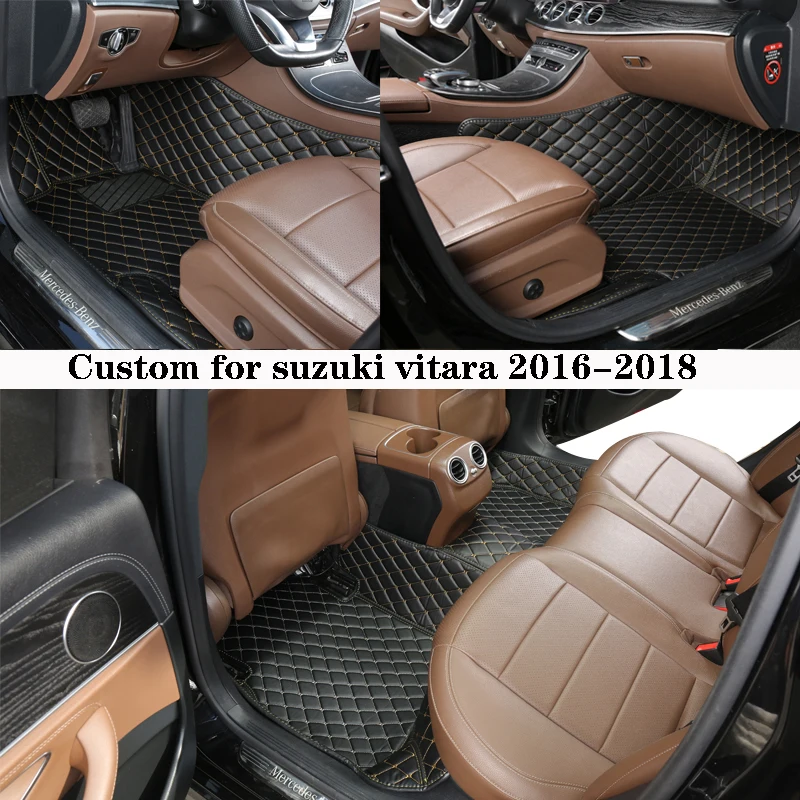 Car Floor Mat For Suzuki Vitara 2016 2017 2018 Rugs Panel Protective Pad Premium Custom Leather Foot Carpet Accessories
