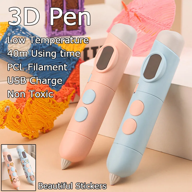 

Новинка 2022, Детская 3d-ручка из поликарбоната, низкотемпературная Нетоксичная детская игрушка, набор карандашей для 3D-печати