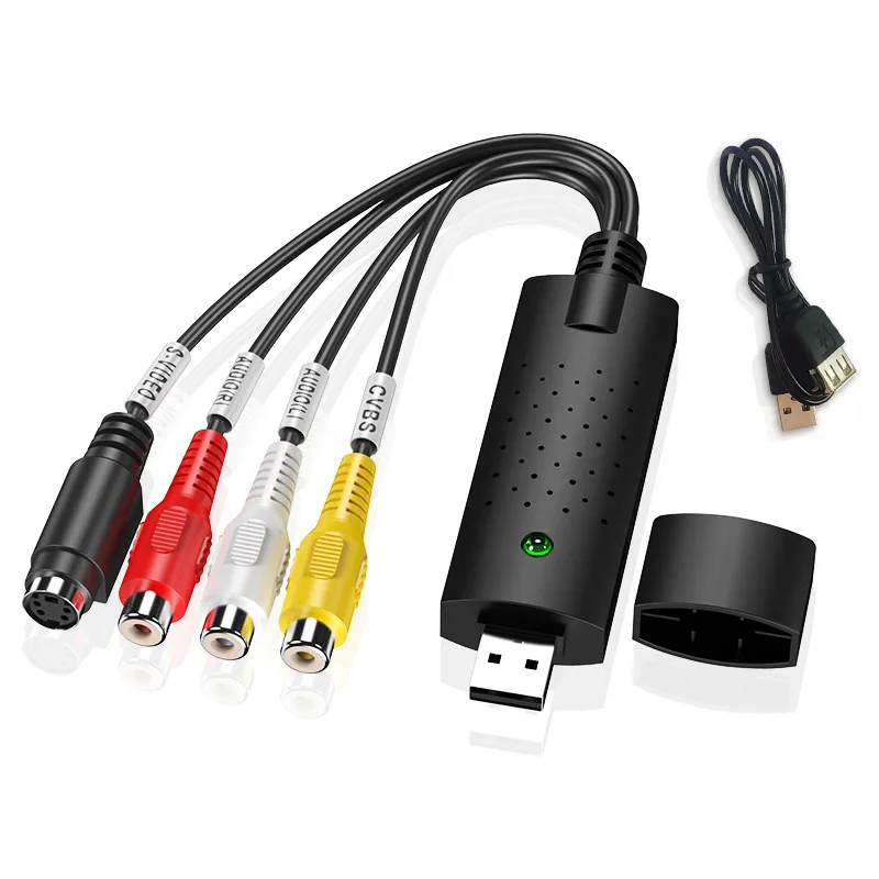 USB2.0 VHS To DVD Converter Video To Digital Format Audio VHS Record Capture Card Quality PC Adapter DVR Support Win 7/8/10 New