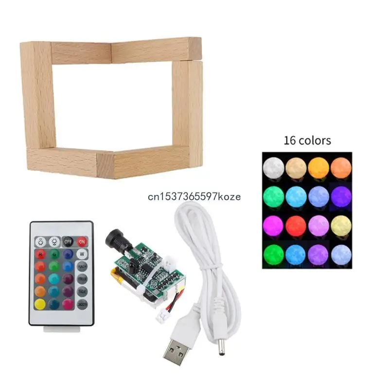 

DIY Lunar Ball Light Unique Desktop Moon Lantern RGB 16 Colors 3D Printer Parts