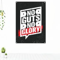 no guts no glory inspirational wall art posters tapestry secret to success motivational banner flag office classroom wall decor