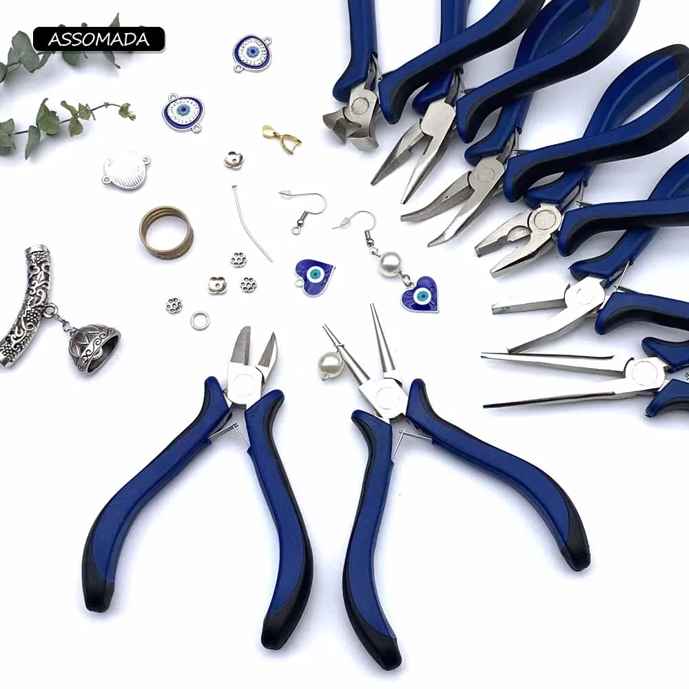 

8 Style Stainless Steel Jewelry Pliers Handle Anti-slip Splicing End Cutting Wire Pliers Handmade DIY Jewelery Tools & Equipment