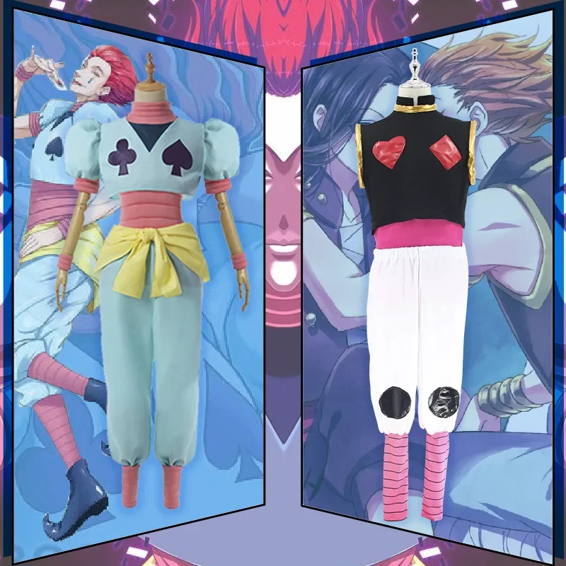 

Anime Hunter X Hunter Hisoka Cosplay Costume Hisoka Top Pants Cover Full Set For Men Women Outfits Halloween Custom