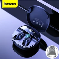 baseus wm01 plus wireless headphones tws bluetooth 5 0 earphones stereo sports waterproof headsets with led digital display