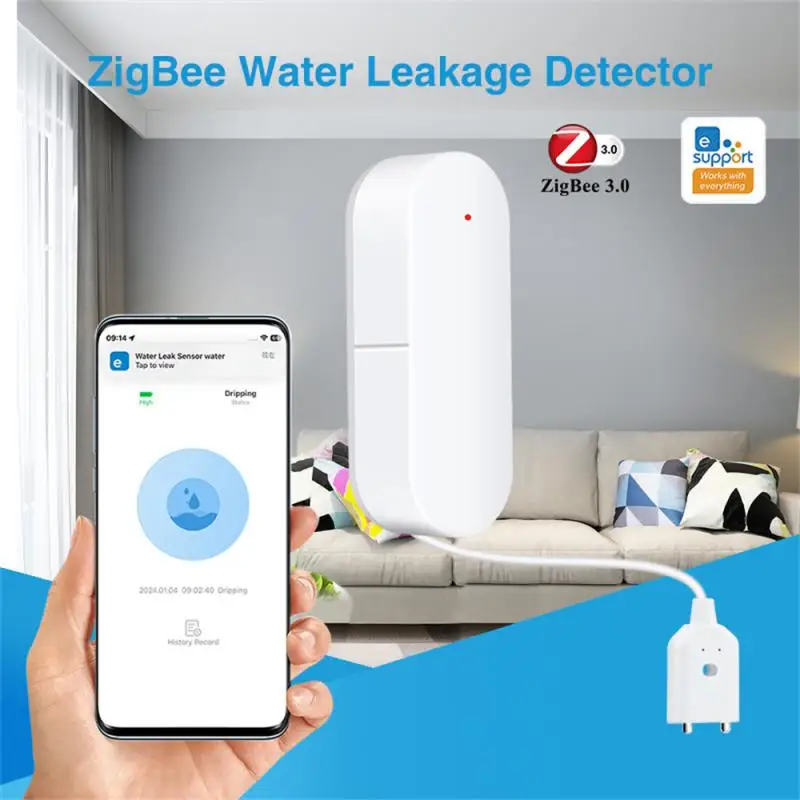 Ewelink Zigbee Smart Water Leak Detector Real Time Monitoring Flood Sensor Tank Overflow For Alexa Remote Control