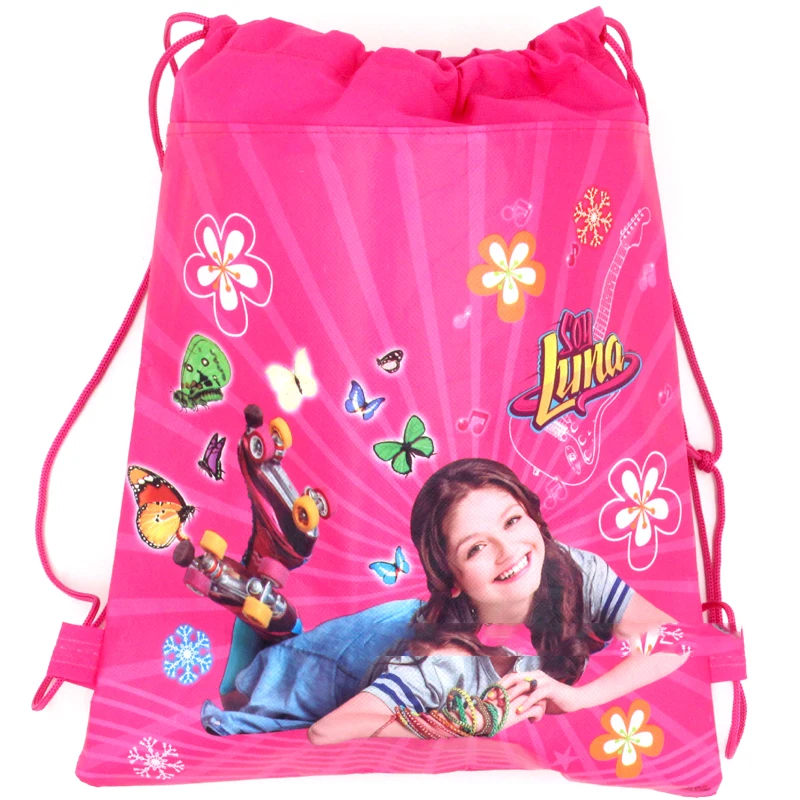 

Happy Birthday Party Soy Luna Theme Backpack Mochila Boys Girls Favors Non-woven Fabrics Drawstring Bags 12pcs/Lot