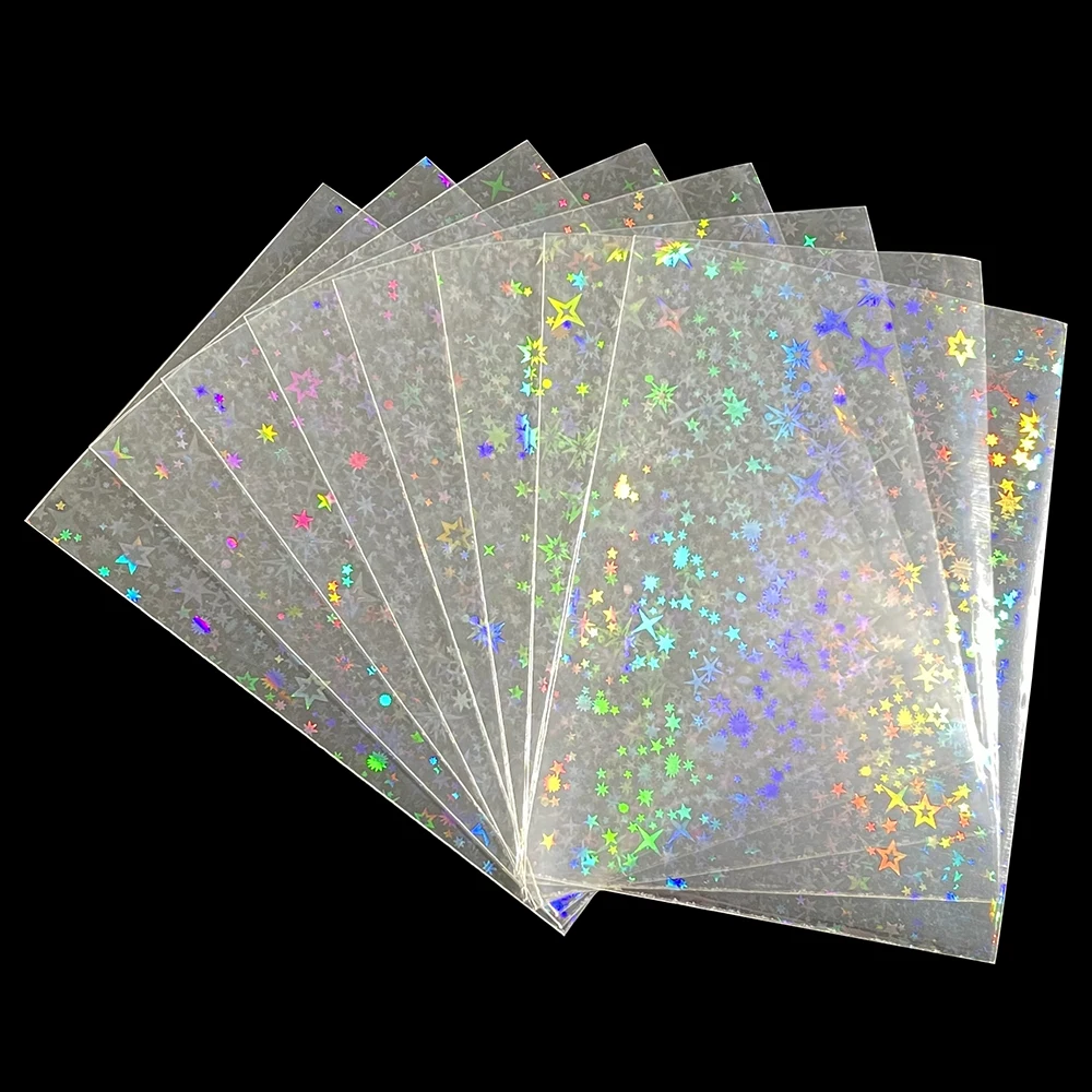 

100 Pcs/set Laser Star Foil Protective Film Laser Flashing Card Sleeves Protector for Cards Holder