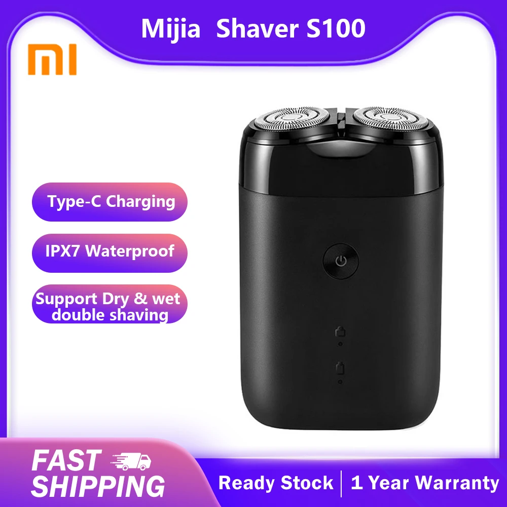 

XIAOMI MIJIA S100 Electric Shaver: Twin Blade, USB Rechargeable, Portable, for Men Beard Trimming Xiaomi home