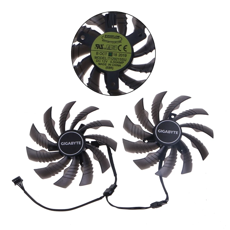 

Кулер для графического процессора 95 мм DC 12 В VGA вентилятор T129215SU для графических карт GIGABYTE RX580 XTR GTX1060 Xtreme