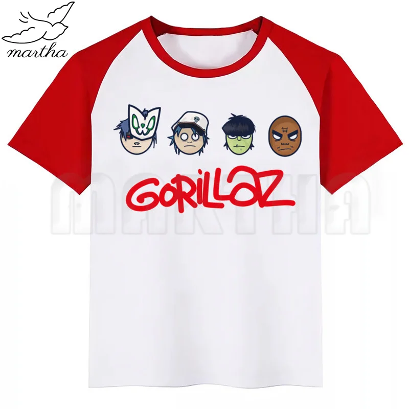 Kid Cute Gorillaz T Shirt Children Short Sleeve Clothing Funny Cartoon Party Top Boys and Girl Tshirt,Drop Ship