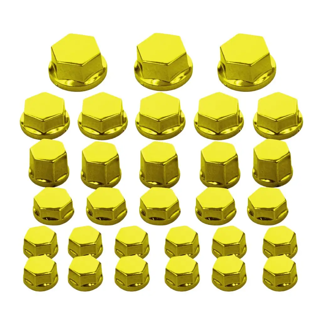 

30Pc Motorcycle Nut Screw Cover for for for Black