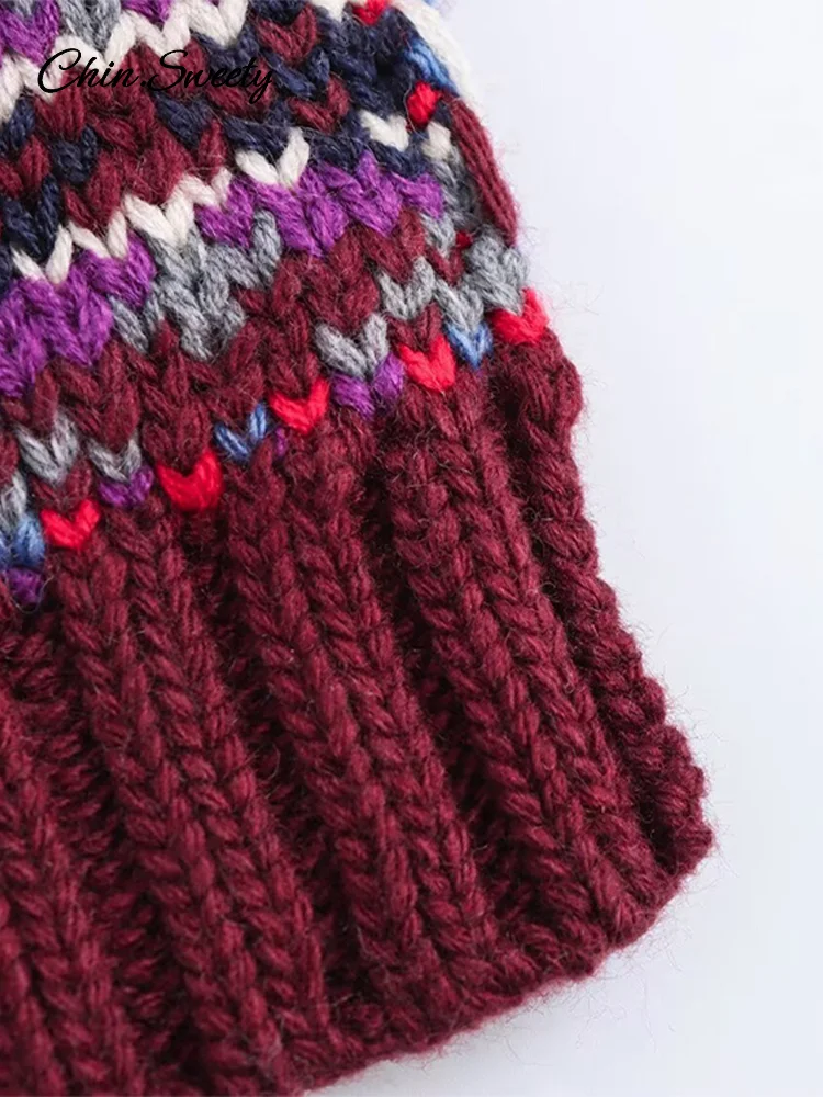 Модный женский свитер с контрастным принтом пуловеры свободный трикотаж круглым