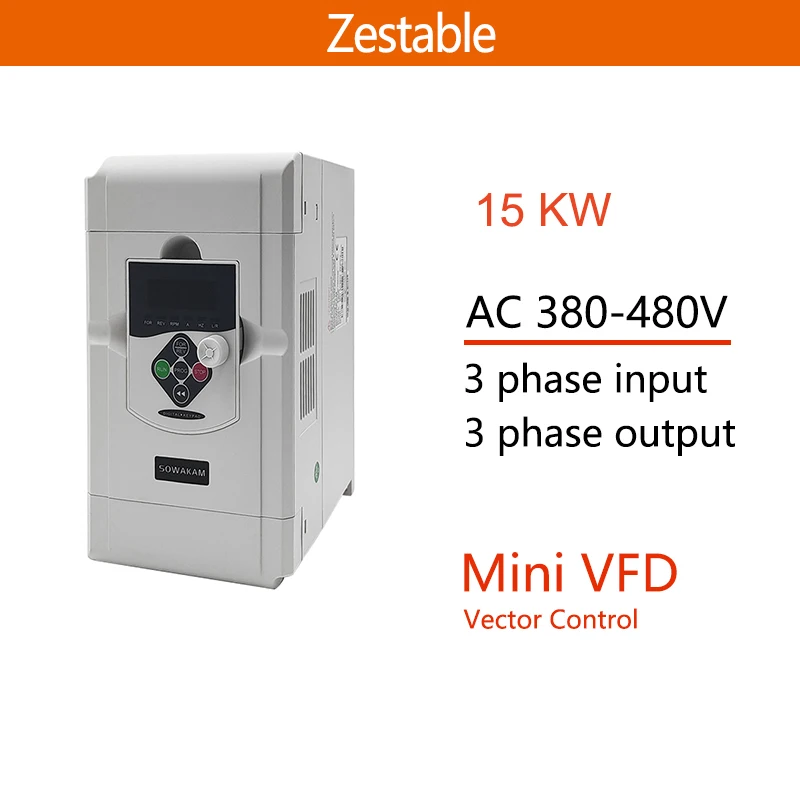 

Инвертор переменной частоты ZA200T, 380 В, 3 фазы, 15 кВт, 15 л.с., VFD, экономичный преобразователь, вариаторный привод для управления скоростью двигателя, векторное управление