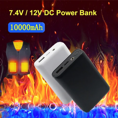 10000 мАч Power Bank 12 В постоянного тока портативное зарядное устройство Powerbank для iPhone Samsung Xiaomi крутой жилет с подогревом куртка внешний аккумулятор