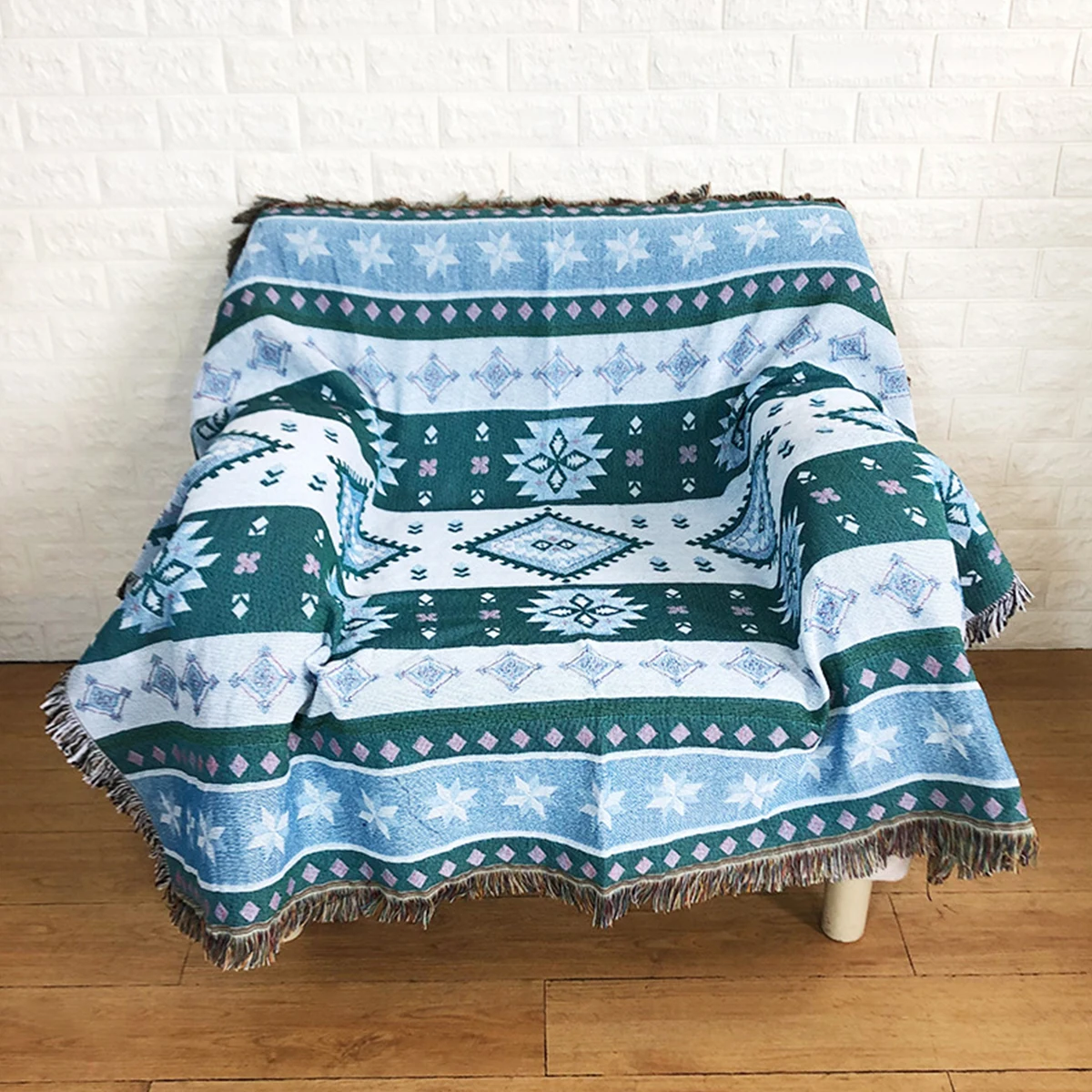 

Bohemian Throw Blanket for Couch Tassels Boho Woven Throw Blankets Living Room Decor Woven Sofa Covers Colorful Soft Woven Throw