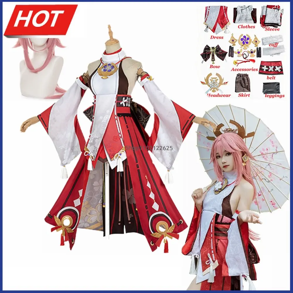 

Парик для косплея Yae Miko из аниме «Genshin Impact Yae Miko Guuji Yae Cube»