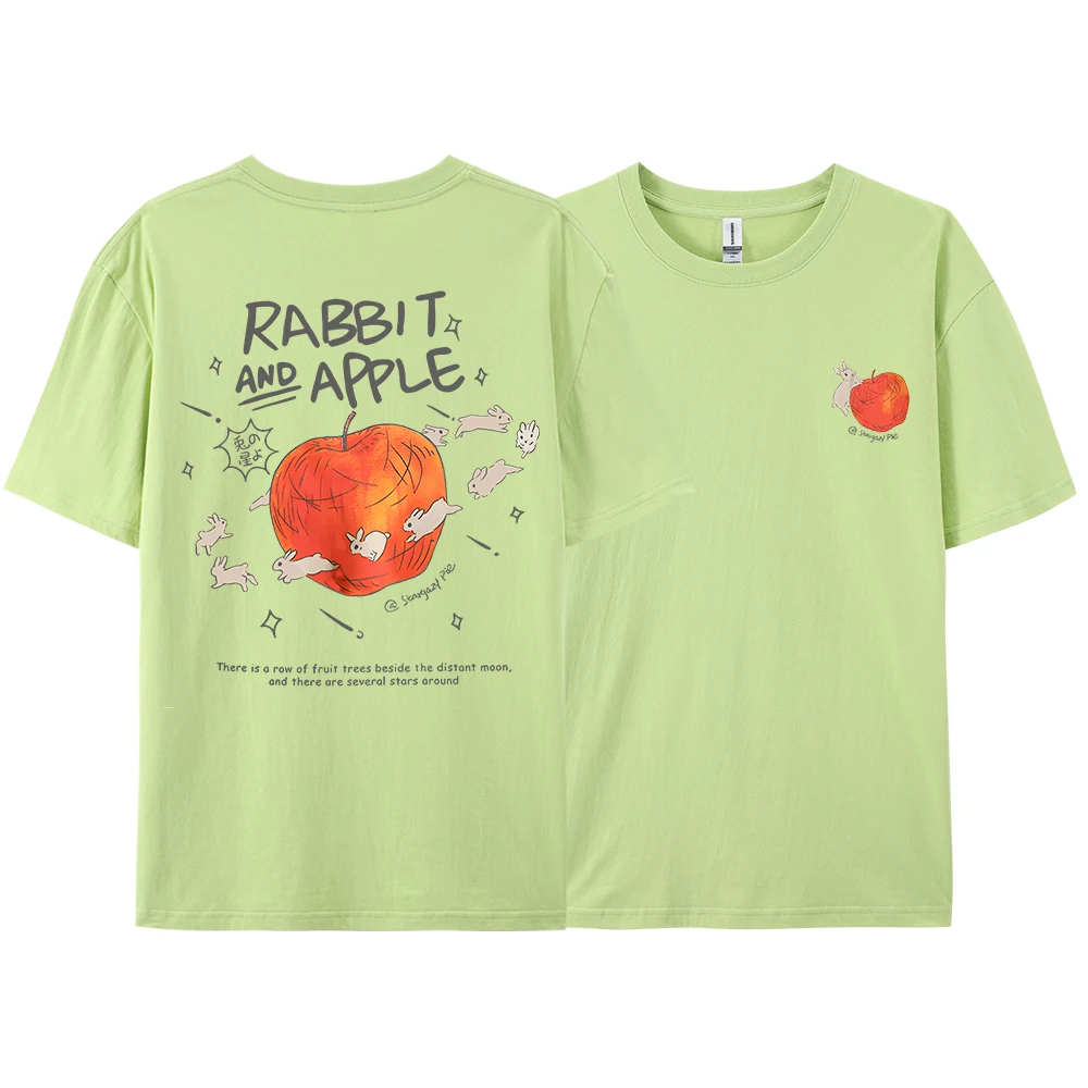 Uniwersalna koszulka piłkarska w stylu hip-hopowym z obrotowym nadrukiem królika Bawełniany dzianinowy top okrągłym dekolte...