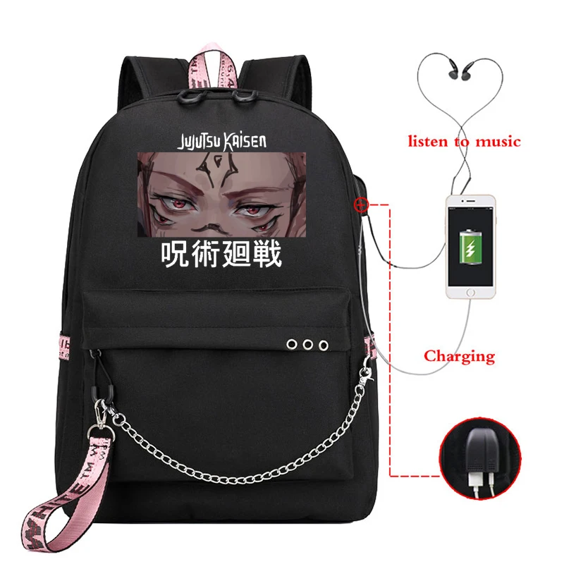 

Anime Jujutsu Kaisen Fashion Backpack Women Girls School Backpacks Bag Usb Charging Jujutsu Kaisen Girls Schoolbag Plecak Damski