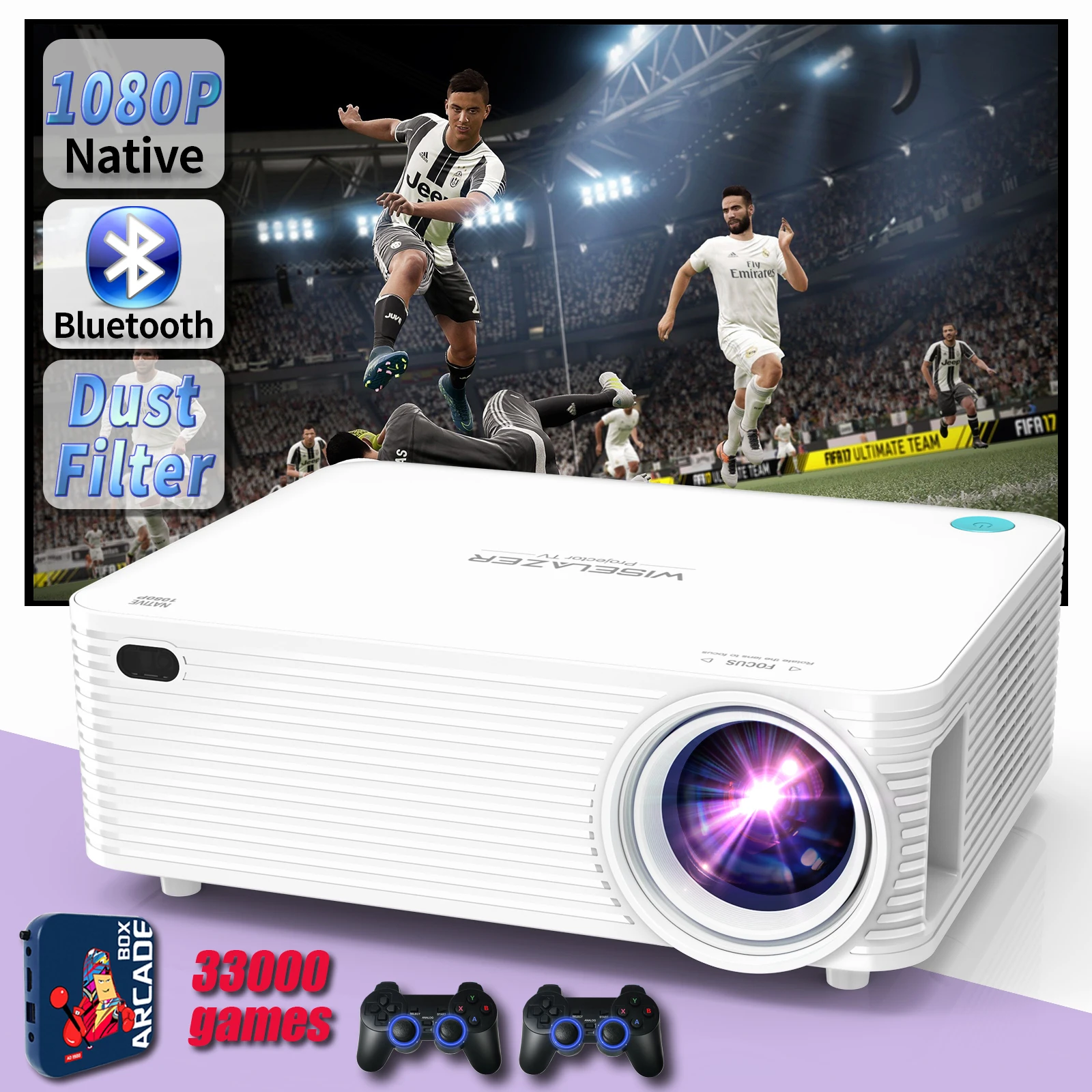 

WISELAZER A30 поддержка 4K родной 1920x1080P Smart Android 10,0 Wifi светодиодный видео домашний кинотеатр 1080P HD проектор для смартфона