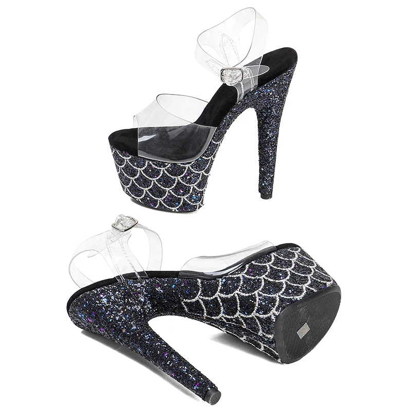 Leecabe 17CM/7Inch Women's Platform Sandals  party High Heels Shoes Pole Dancing Shoes