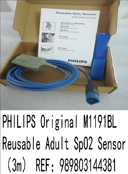 

PHILIPS Original M1191BL Reusable Adult SpO2 Sensor （3m） REF：989803144381