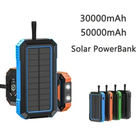 solar 5000030000mah power bank qi wireless charging powerbank fast charging with led light 4 usb port battery for xiaomi iphone