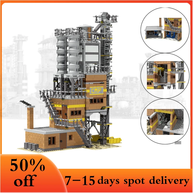 

Concrete Mix Plant Modular MOC Creative street view Model Building Blocks Architecture DIY Education Assembly Model Toys Gifts