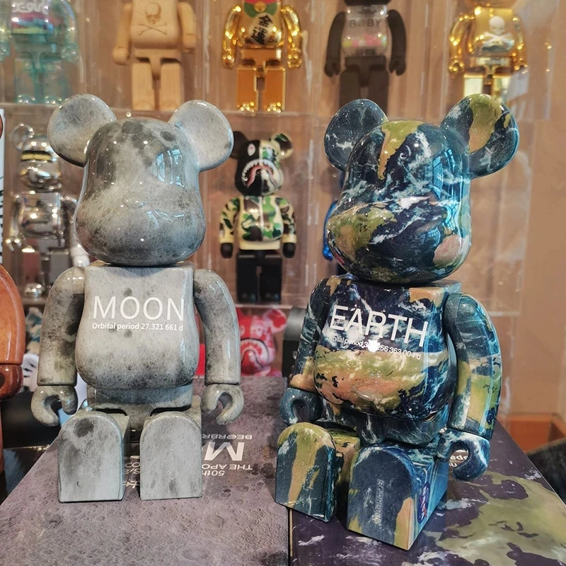

Bearbrick 400% Planet Series Moon Mars Earth Map Solar System Planet Desktop Ornaments Collection Doll Motherland high-end model