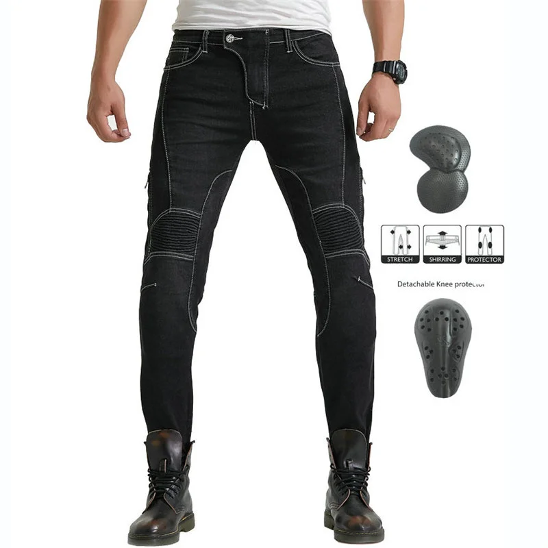 

Новинка, мотоциклетные черные и зеленые джинсы Four Seasons, уличные штаны для верховой езды, теплые с защитным снаряжением, мотоциклетные джинсы...