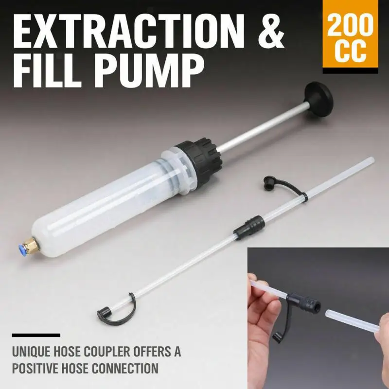 

Extraction Transfer Filling Syringe Oil Pump Long Life 200cc Filler Fluid Oil Change Evacuator Pump Universal Durable