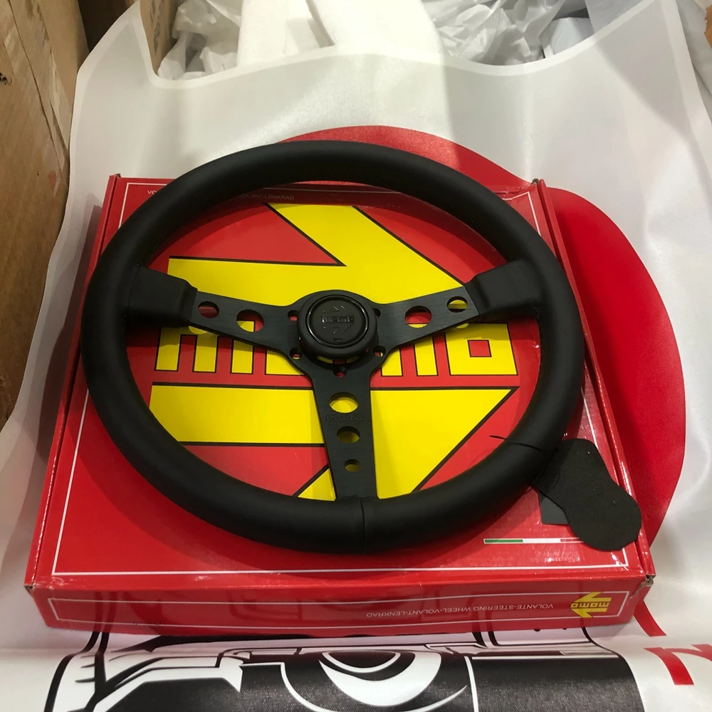 14-дюймовый гоночный руль MOMO Prototipo Drift Car Rally JDM кожаный Volantes для VW HONDA TOYOTA BMW