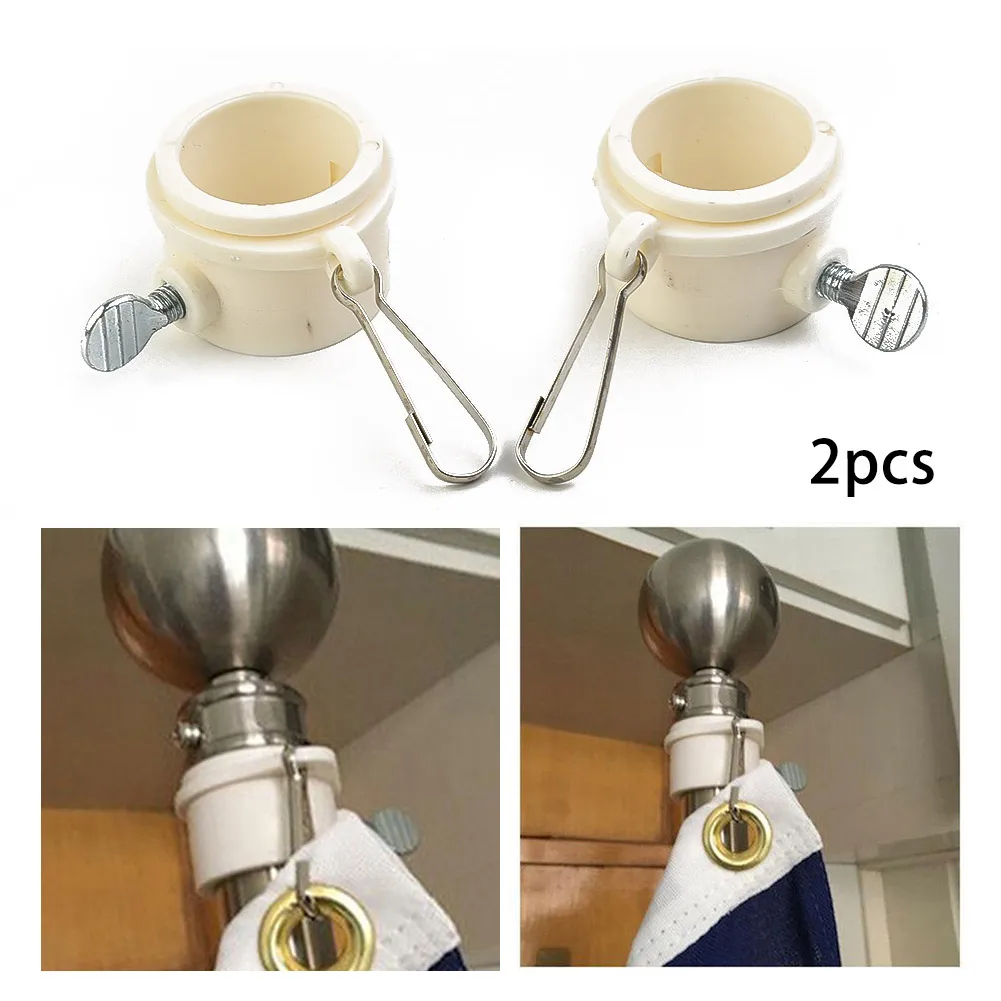 

2 Pcs Plastic Flagpole Ritating Rings Clips Fit 1" Dia Flag Pole Mounting Rings Anti Wrap Grommet Mounting Attachments