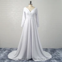 simple a line v neck wedding dresses flower waist bows sash ribbon draped floor length print high quality gowns robe de ma