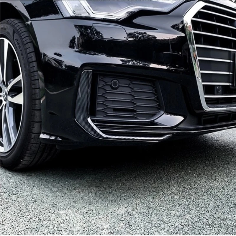 

Fit For Audi A6 C8 2019 2020 ABS Front bumper Fog Lights Lamps Eyelid Eyebrow Strip Cover Trim Accessories 2Pcs AQ