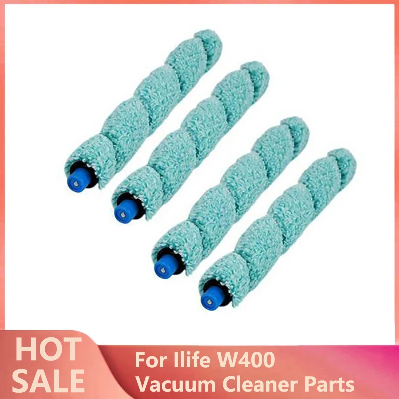 

4Pcs Floor Washing Robotic Vacuum Cleaner Main Brush Replacement for Ilife W400 Floor Washing Robot Sweeper Parts Accessories