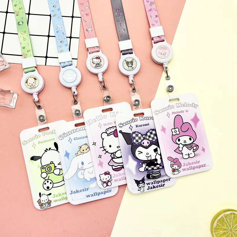 

Kawaii Sanrio держатели для Id карт Hellokittyed My Melody милый студенческий чехол для кампусной карты защитный рукав против потери подарок для девушки