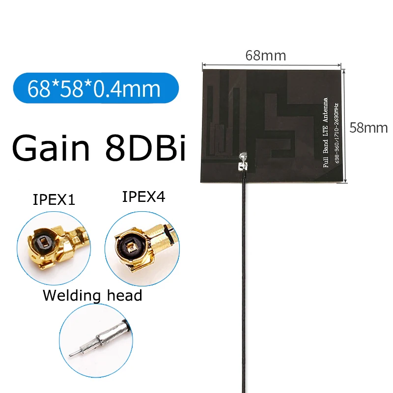 

Антенна широкополосная NB-iot с поддержкой GSM GPRS, 2G, LTE, 4G, 68*58 мм, 8 дБи