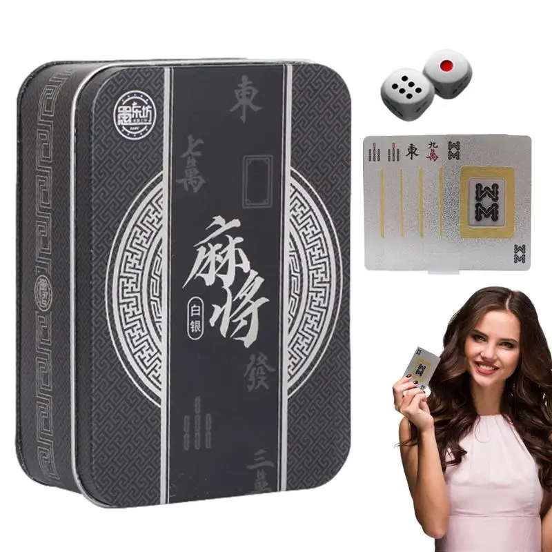 

Playing Cards Chinese Mah Jongg Gold Foil PVC Frosted Poker Cards Poker Playing Cards For Teens And Adults Novelty Present Party