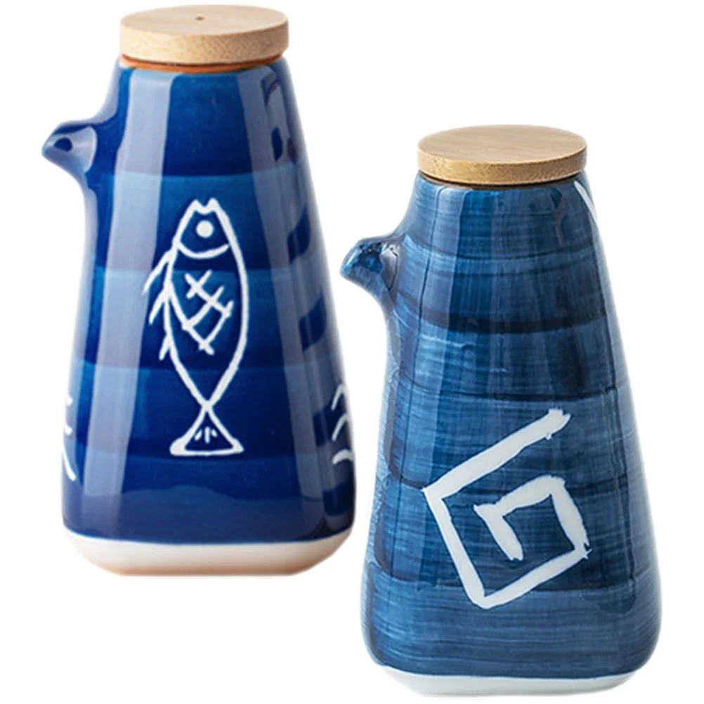 

Bottle Condiment Dispenser Jar Pot Oil Soy Ceramic Sauce Vinegar Seasoning Porcelain Ceramics Cruet Olive Storage Liquid Can