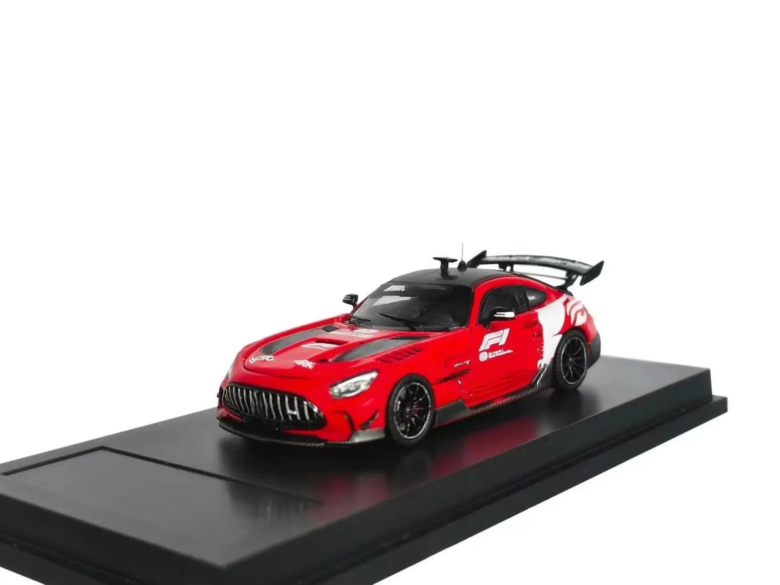 Фото Модель гоночного автомобиля MJ 1/64 Safety Car GT Black Series с карбоновым кузовом и литыми дисками, подарок №1