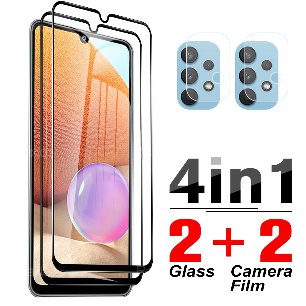 

4IN1 Camera Tempered Film Protective Glass For Samsung Galaxy A32 4G A32 5G A31 A30 A30S A 32 Screen Protector On For SM-A325F