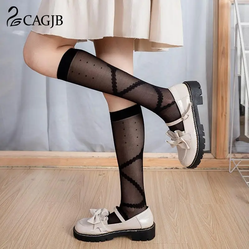 

Длинные нейлоновые чулки Lolita Гольфы выше колена Sexy Lace Fishnet