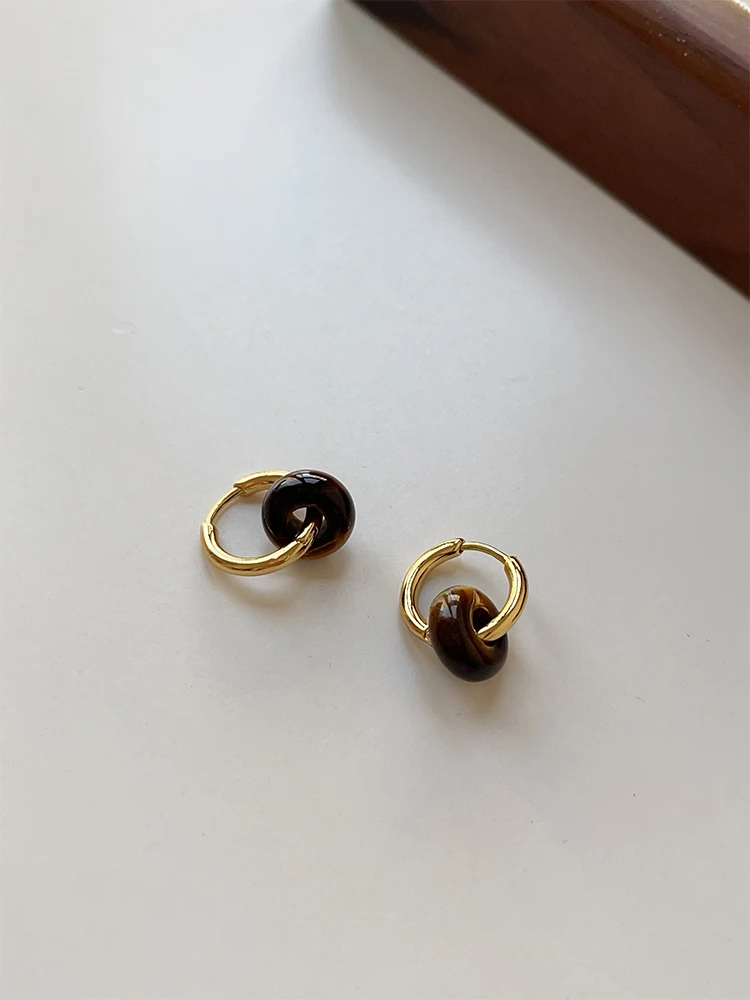 Ops осень и зима элегантный Maillard простые продвинутые натуральные тигровый глаз