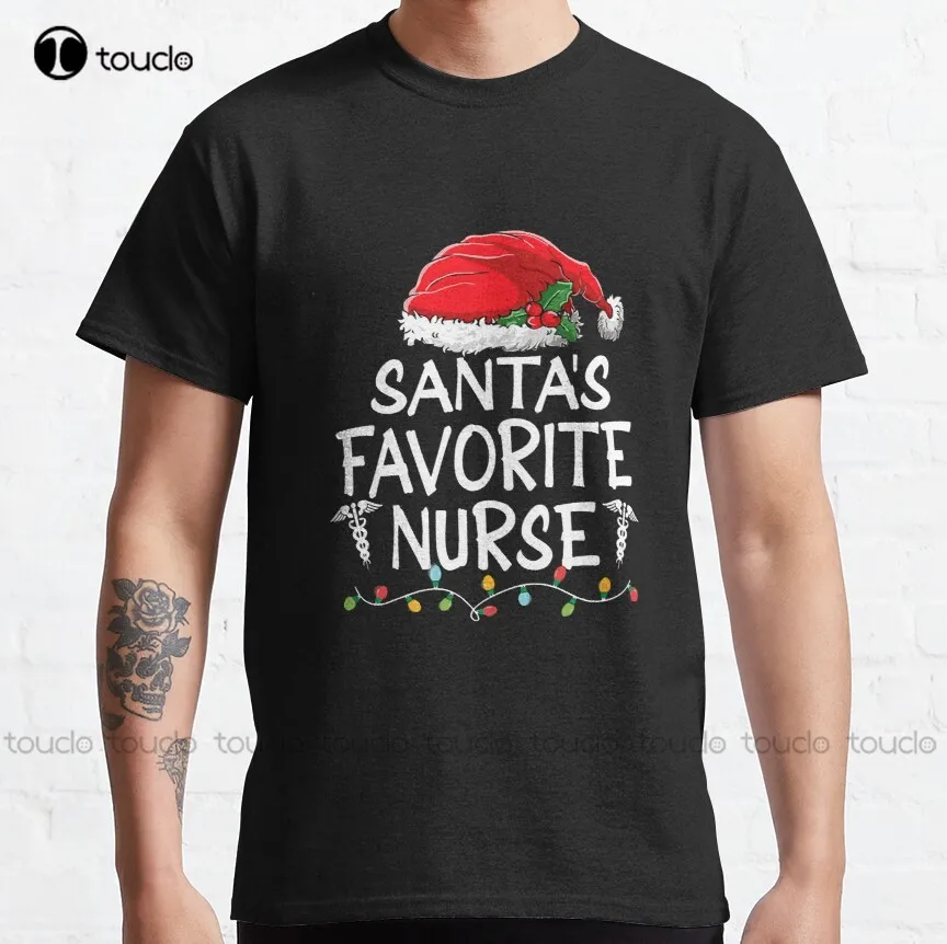 

Santas Favorite Nurse Classic T-Shirt T-Shirt Women Custom Aldult Teen Unisex Digital Printing Tee Shirt Xs-5Xl Hd High Quality