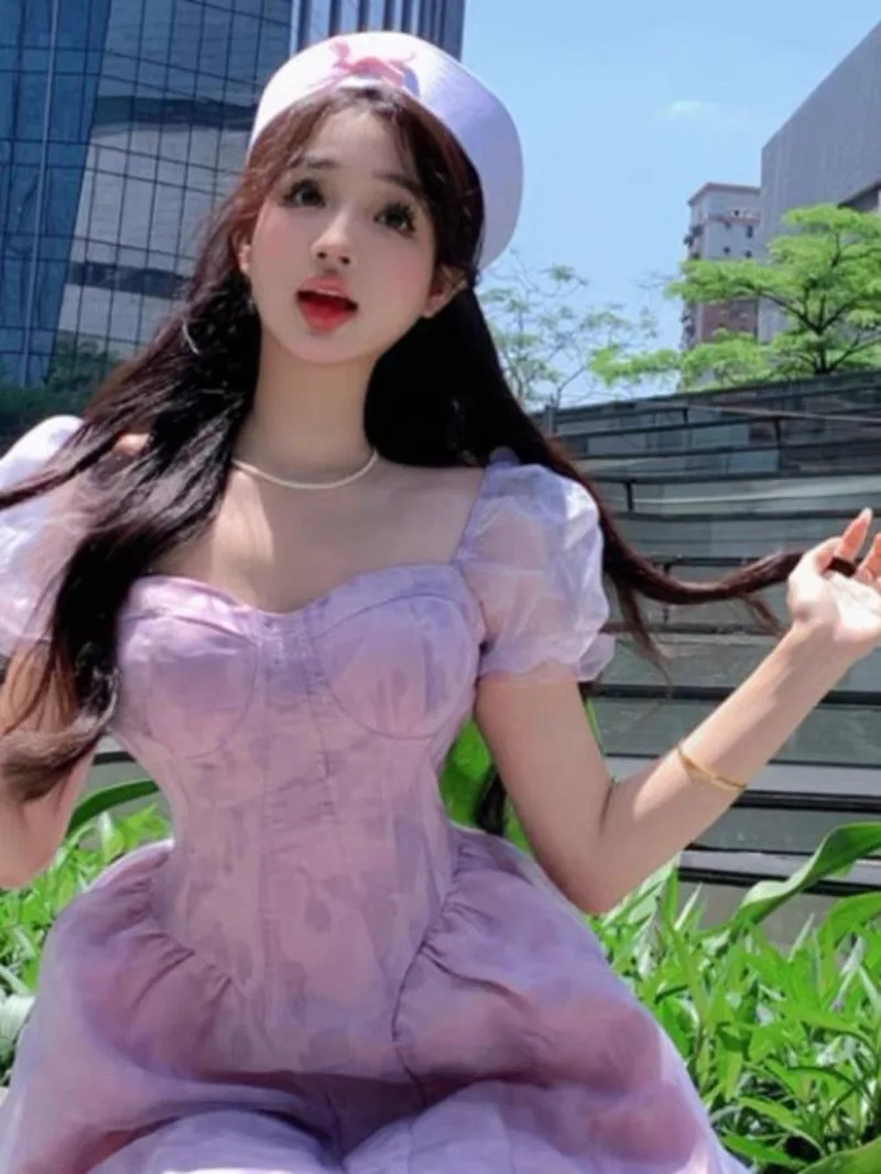 Платье принцессы с рукавами-фонариками маленькое Подарочное платье во