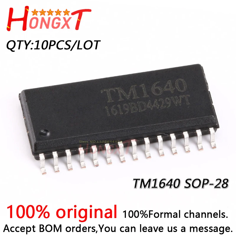 10 шт., новинка 100%, TM1640, SOP-28, Φ чип, дисплей, чип.