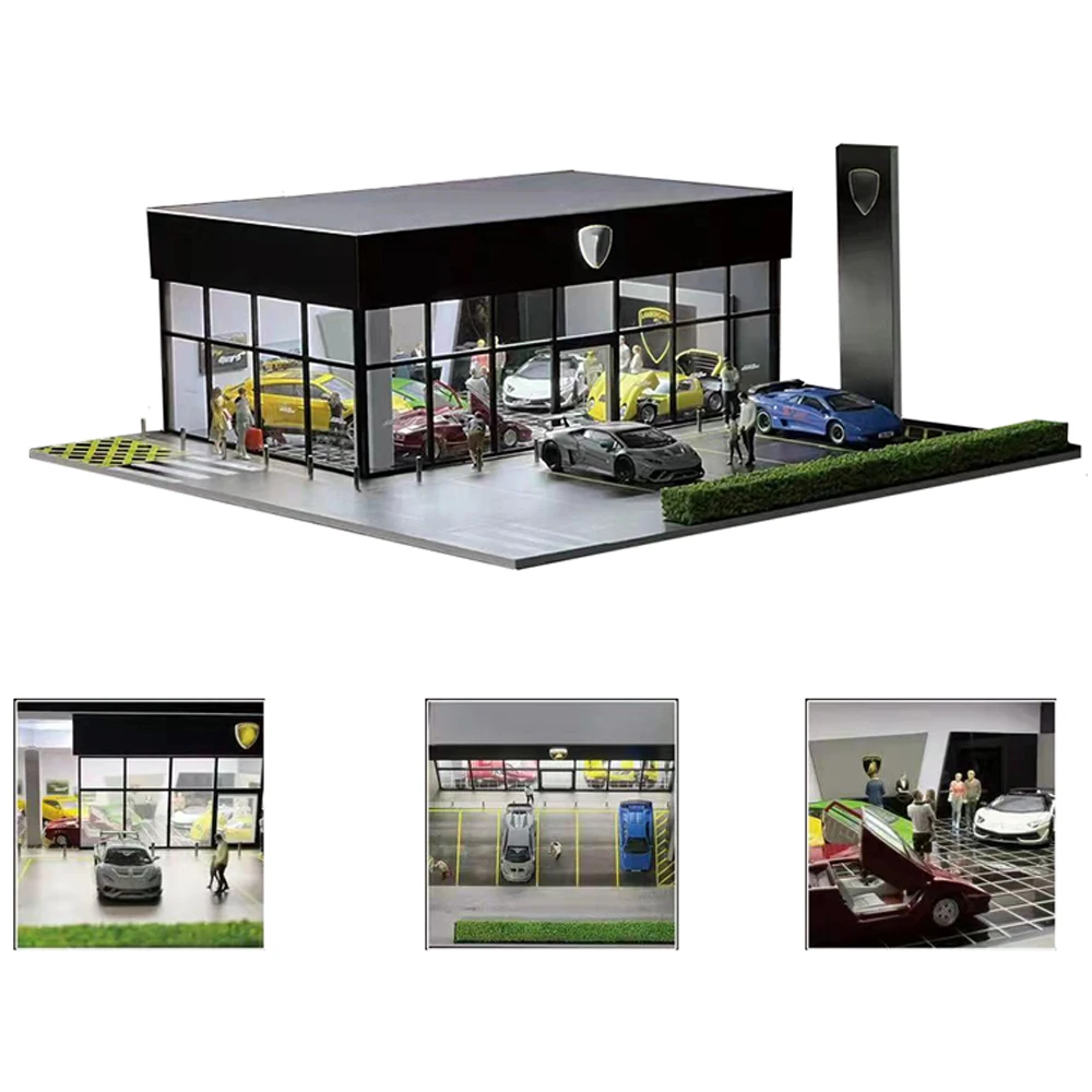 Фото GFans, новинка 1:64, диорама, модель автомобиля, гаража, парковка для демонстрации подарков, коллекция сцен, дисплей, сборка автомобиля, сцены, игрушка №3