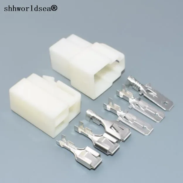 Shhworldsea 50 комплектов 6 3 мм 3P 3-контактный автомобильный электрический разъем